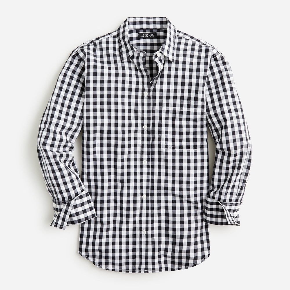 J. Crew Factory Long Sleeve Gingham Women's Blouse Shirt Size L - Picture 2 of 8